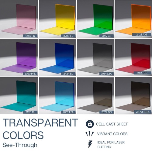 Transparent colored plexiglass - transparent,